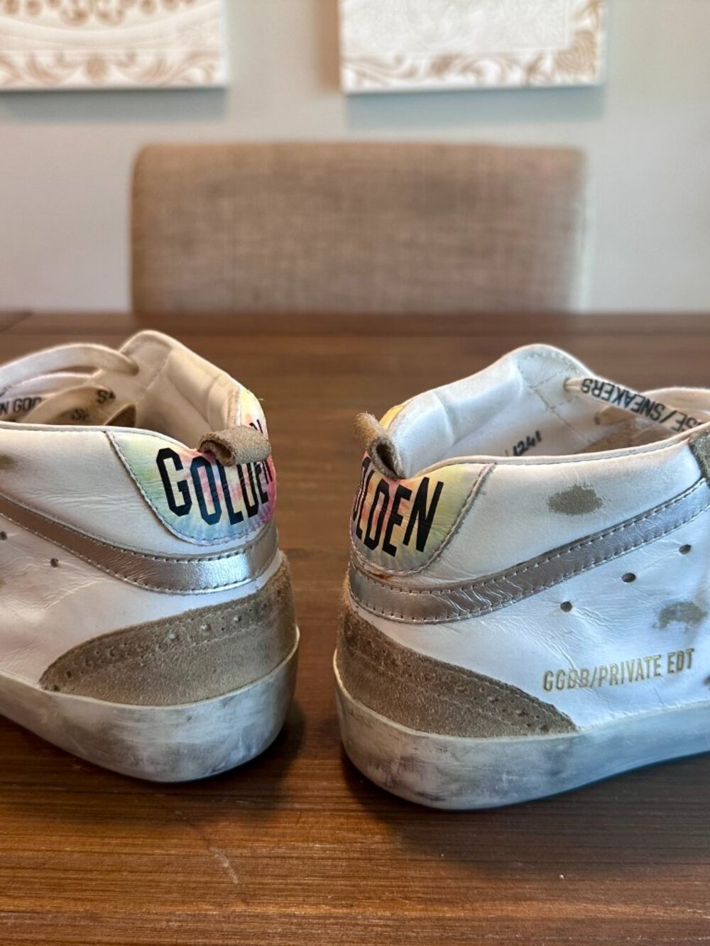 Golden Goose Francy High Top Sneakers White Leather Tan Suede Size 36/6 - Picture 7 of 16